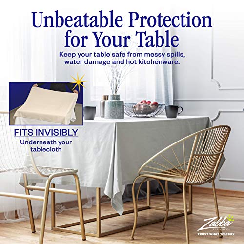 Nuvantee Revolutionary Table Pad - Waterproof, Protects Table From Spills And Heat - 52 X 108 Inch Deluxe Vinyl Premium Table Protector - Flannel Backing, Lies Flat #TOP1