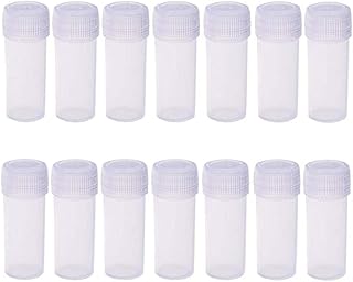 50 Pcs Plastic Sample Bottles Mini Clear Storage Case with Lid, 5ML Small Bottle Vial Storage