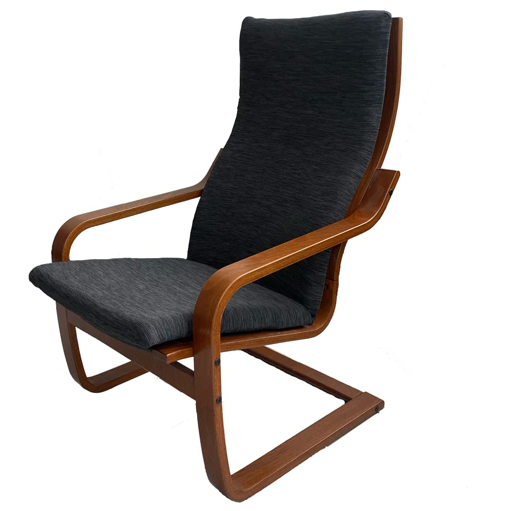 Dorian Home Kissenbezug für Poang-Sessel, aus elastischer Stricktechnik, praktischer Bezug, maschinenwaschbar, bügelfrei (Grau Meliert)