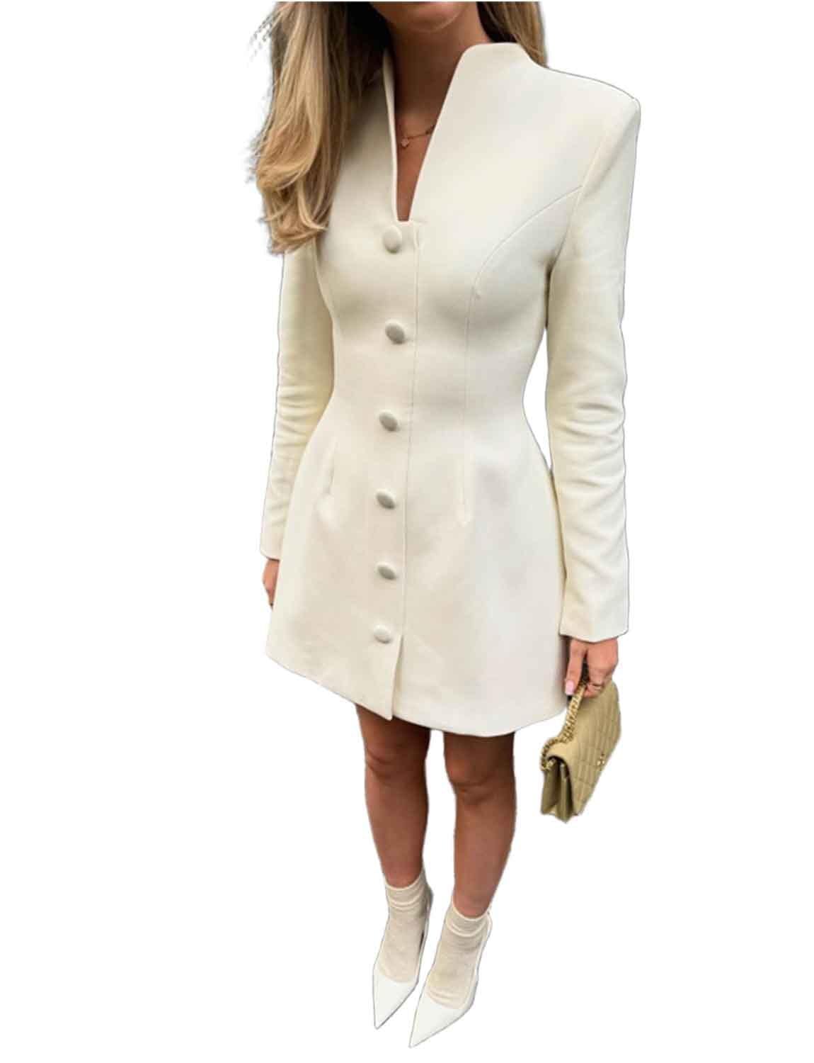 Womens Single Breasted Blazer Dinner Party Dress Coat Suit Jacket for Banquet