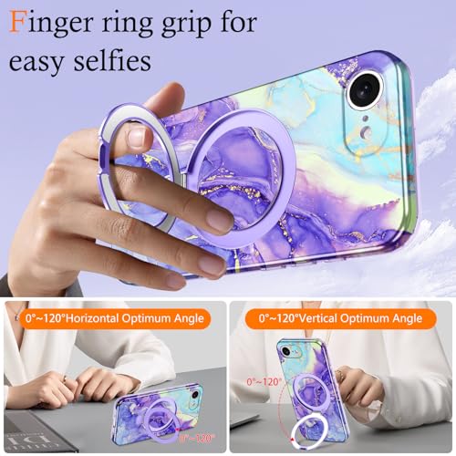 Casehas for iPhone 17e Case 2026, [Magnetic Invisible Stand] [Compatible with MagSafe] [Military Grade Drop Protection] Slim Translucent Matte Back Shockproof Protective Cover, Violet - image 4