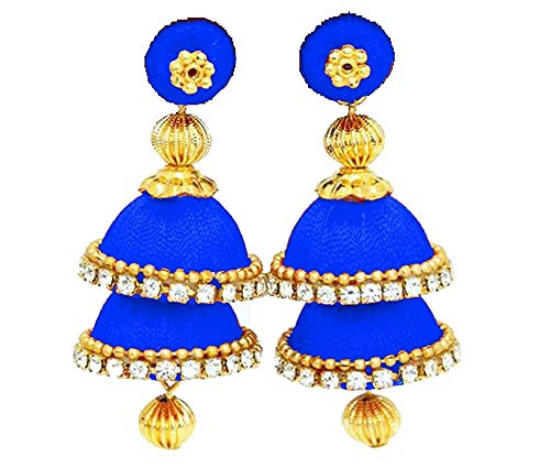 Stylish Silk Double Decker Jhumkas Earrings
