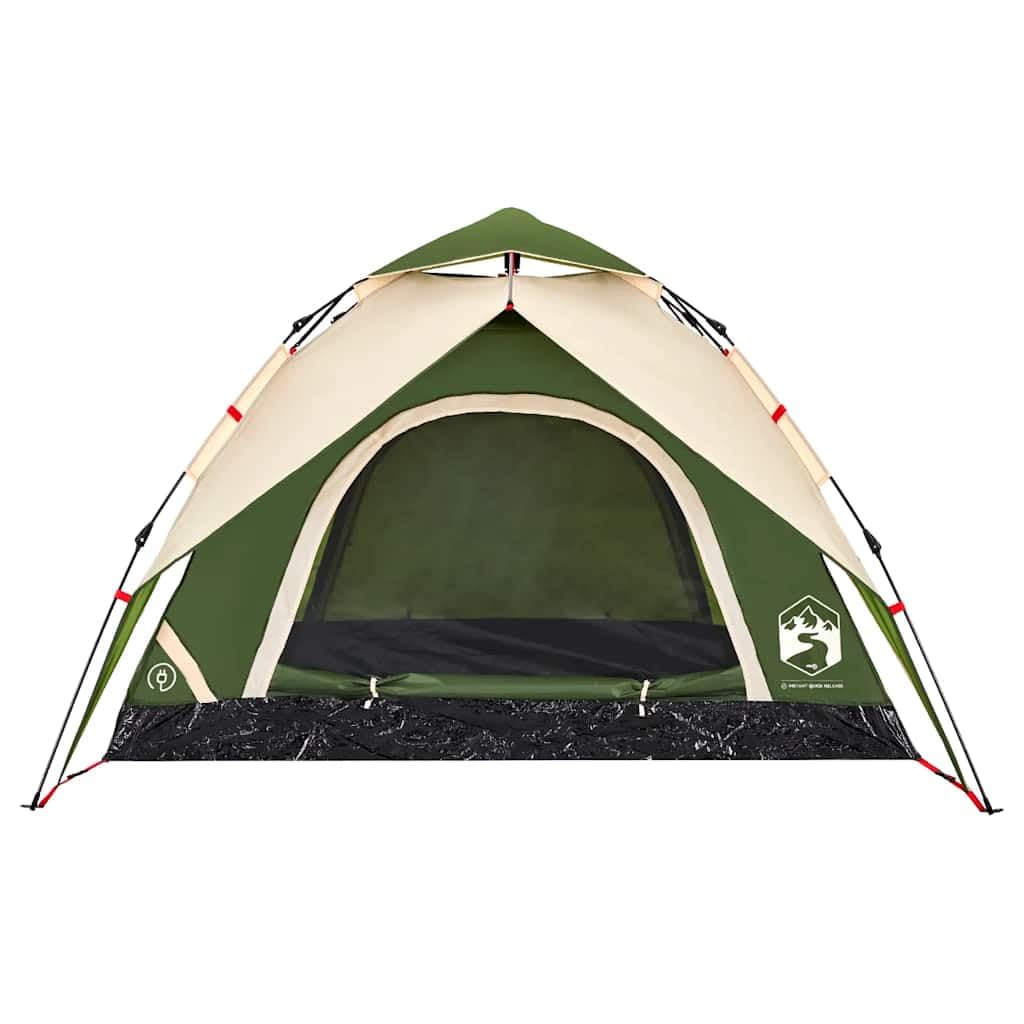 Kuppelzelt Campingzelt Personen Blau mit Quick-Release-System, wasserdichtes Polyester mit PU-Beschichtung, leichte Bodenplane, und E-Anschluss für Outdoor Festival Wandern