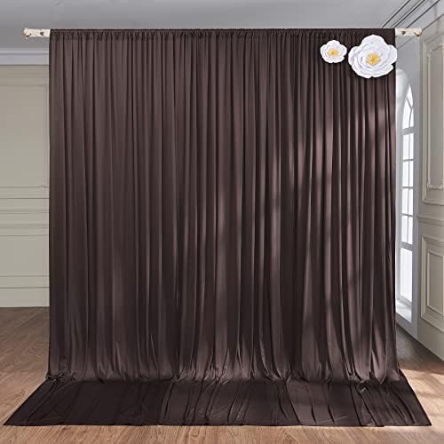 10ft x 10ft Wrinkle Free Black Backdrop Curtains for Parties, Polyester Photo Backdrop Drapes 2 Panels 5x10ft Photography for Wedding Birthday Backdrop Background
