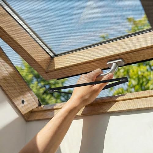 Moustiquaire Fenêtre Sans Perçage 100x130cm, Anti-Moustique Fermeture Éclair Ajustable, Compatible Fenêtre de Toit et Tous Types de Fenêtres, Fibre de...