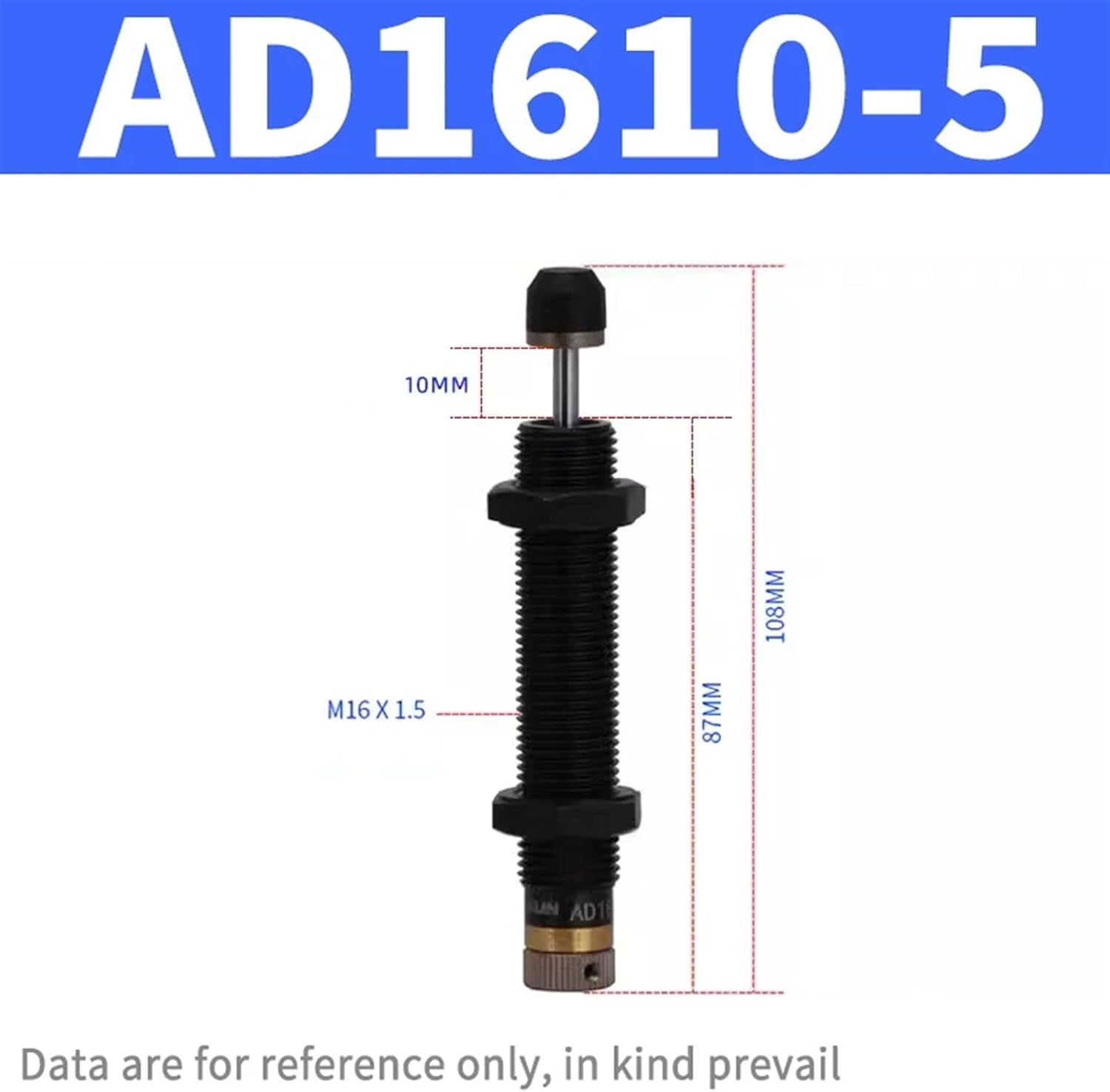AD1410 AD1412 AD1416 AD1420 AD2016 AD2020 Pneumatic Hydraulic Shock Absorber Adjustable Buffer Oil Pressure Buffer 1Pcs(AD1610-5)
