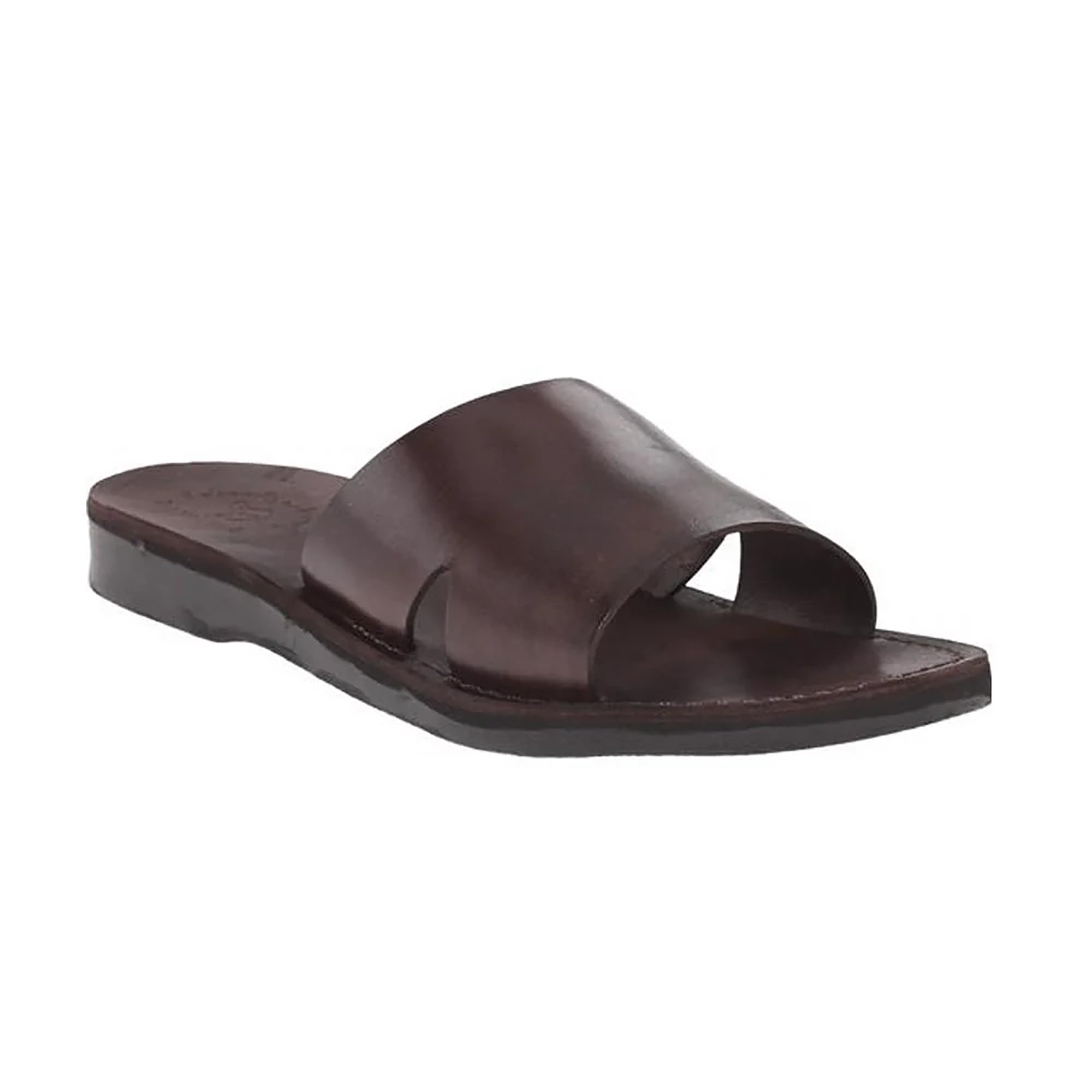 Bashan - Leather Wide Strap Slide Sandal - Mens Sandals