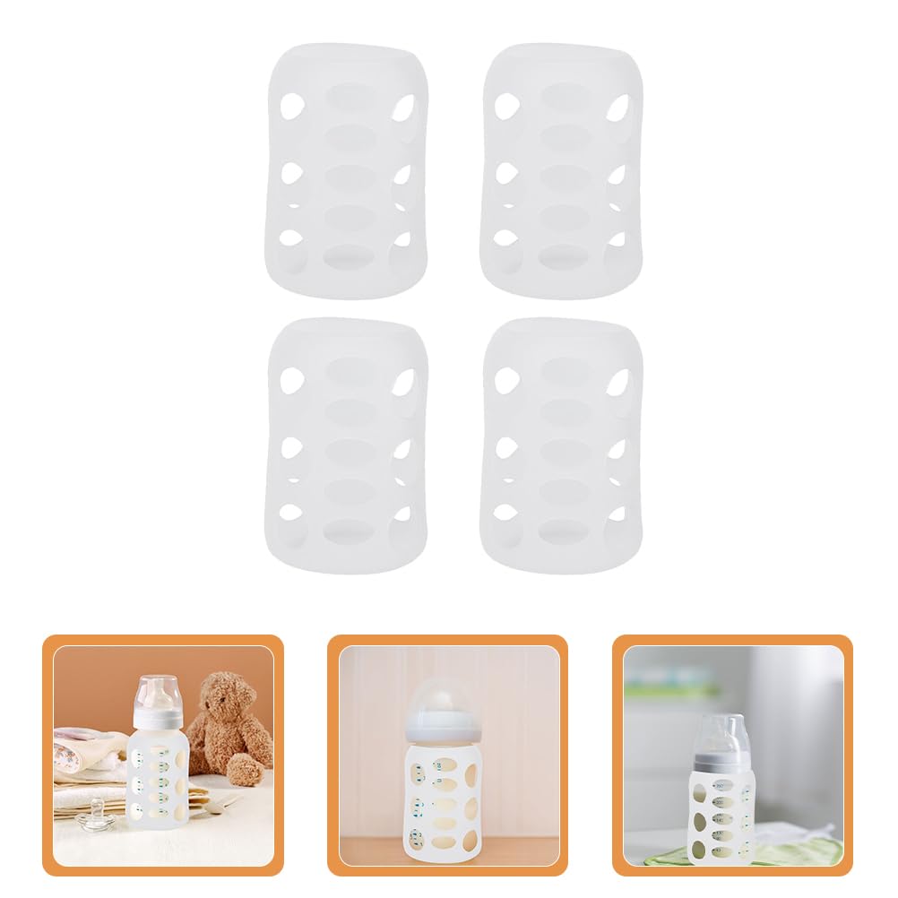 Manchon Biberon En Silicone 4 Pièces 3.35 Pouces Protection Antidérapante Et Pour Bébé Compatible Verre Et Plastique