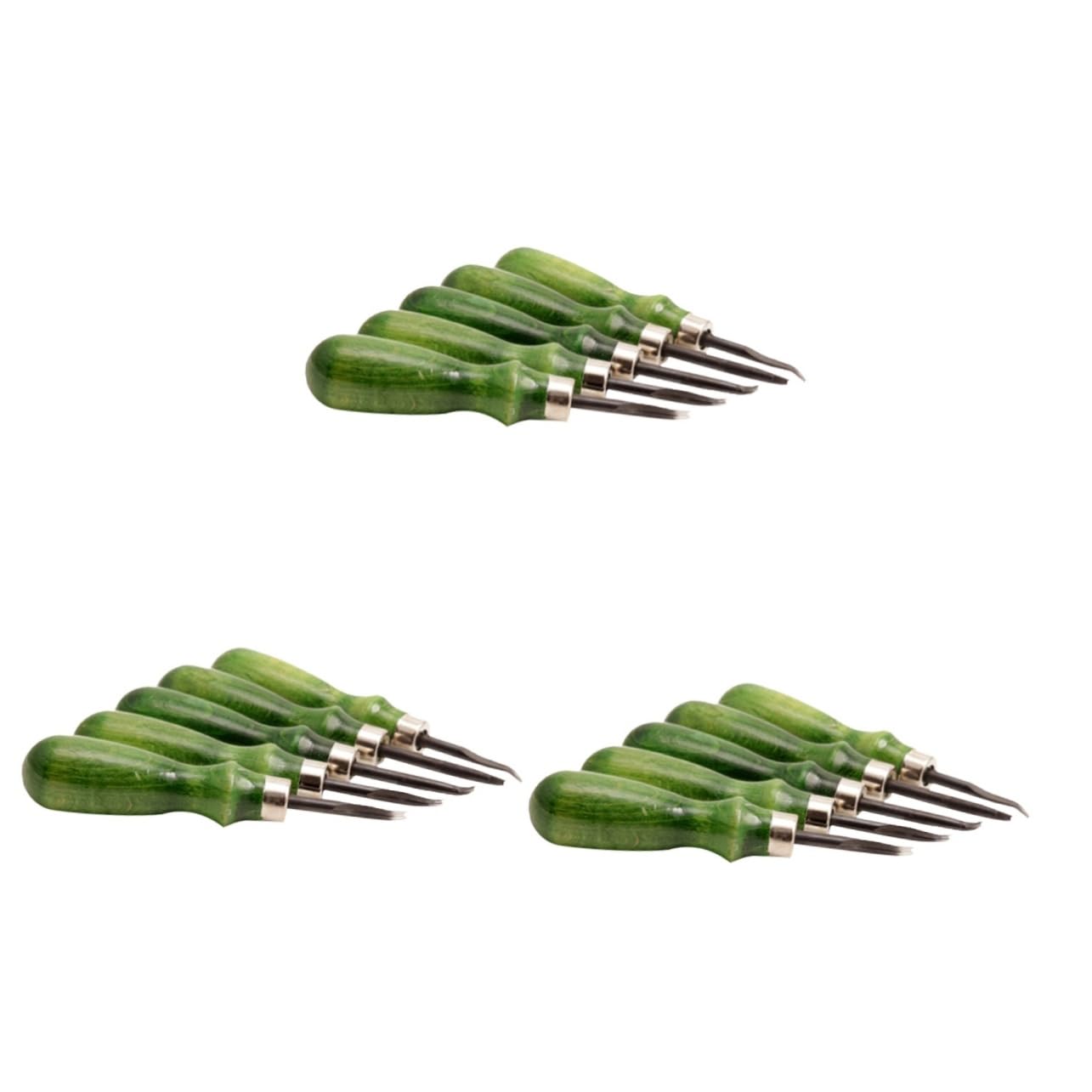 HOMSFOU 3 Juegos Herramientas de Cuero Desbaste de Bordes Herramienta de Precisión de Cuero Ergonómico