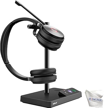 Global Teck Worldwide GTW Yealink WH62 Duo Stereo Teams Certified Headset, Connects to Deskphone, PC/Mac, Softphones - Works with Teams, Zoom, RingCentral, 8x8, Vonage, with Microfiber Included