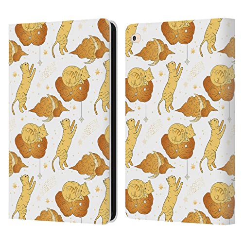 Head Case Designs Licenciado Oficialmente Haroulita Gato Y Nube Oro Celestial Carcasa de Cuero Tipo Libro Compatible con Apple iPad Air 2 (2014)
