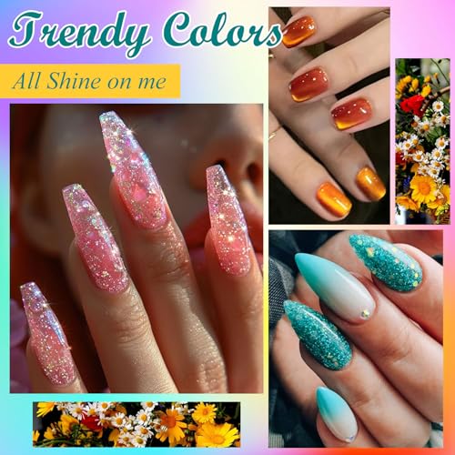 Set de 12 esmaltes de gel glitter y efecto ojo de gato miniatura 2