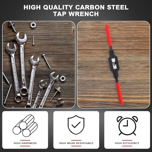 Image of WILLBOND Adjustable Tap Wrench M5-M20 Ratcheting Tap Handle Tool for Reamer for Automotive Thread Repair, Pre-oiled for Protection (1 /4 inch-3 /4 inch)