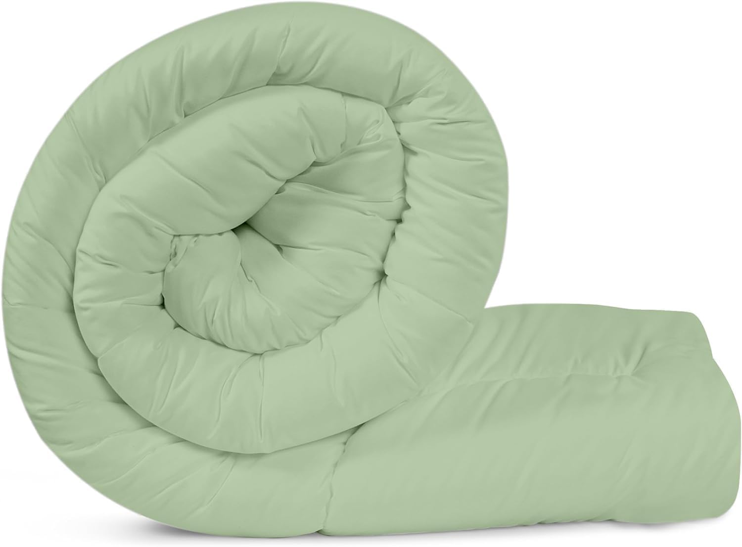 Utopia Bedding Piumone 200 x 200 cm 370 gsm, Piumino Una Piazza e Mezza, Piumino Letto Una Piazza e Mezza, Trapunta Una Piazza e Mezza 100% Microfibra (Verde Salvia)