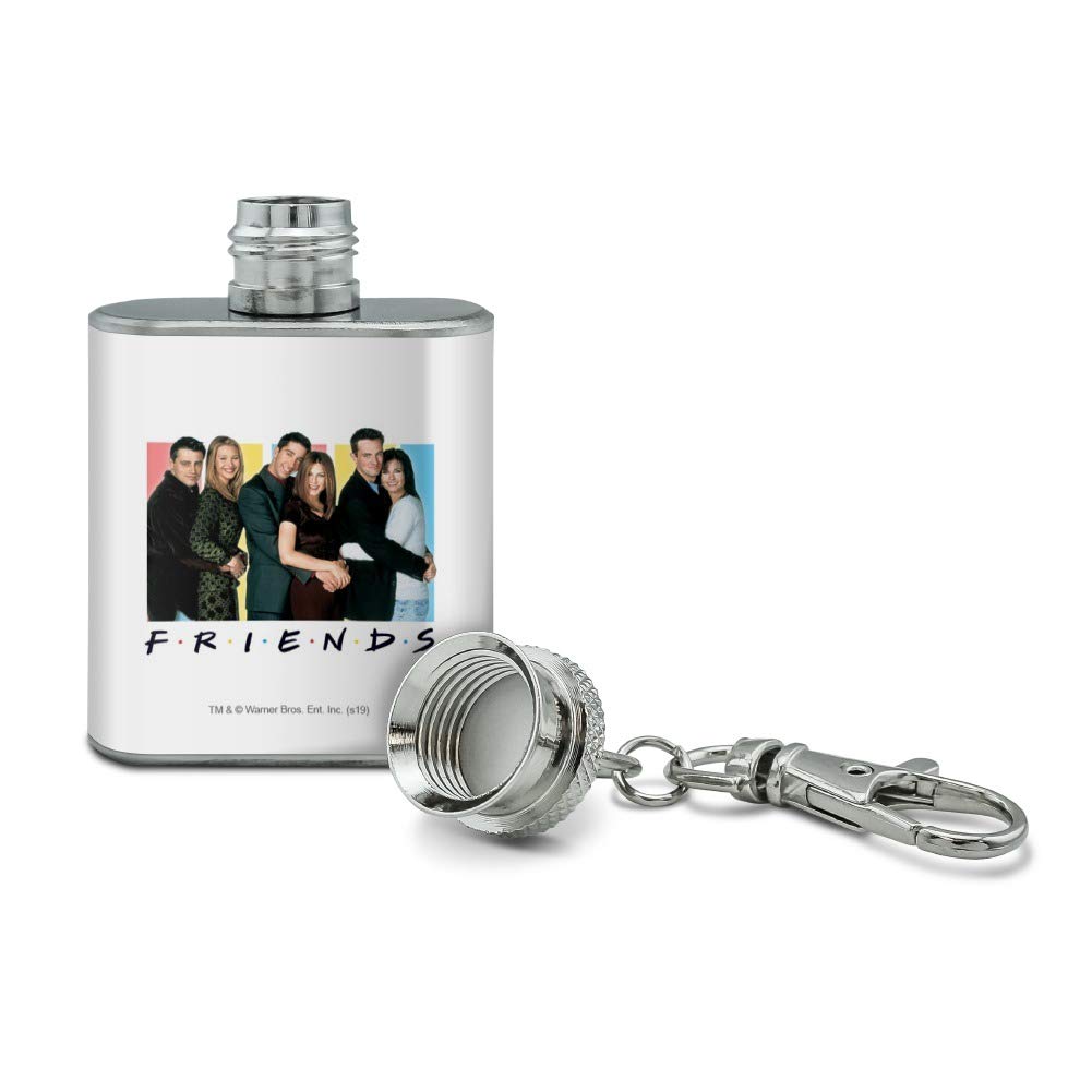 Friends It's All About Friends Stainless Steel 1oz Mini Flask Key Chain