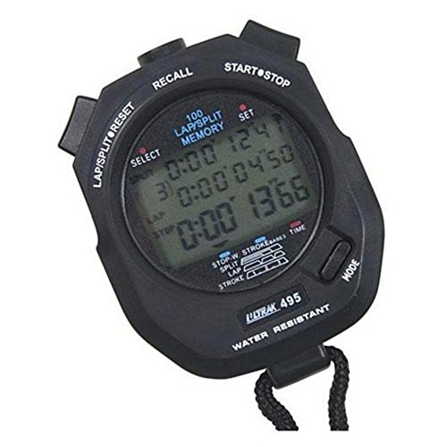 Ultrak 495 Stopwatch – Professional 100-Lap Digital Timer, Countdown Interval Tracker, Water-Resistant Sports Watch, Precision Chronograph for Training & Coaching
