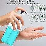 Empty Plastic Pump Bottles Dispenser 4 Pack 16oz/500ml Portable Clear BPA-Free Cylinder Shampoo Lotion Hand Pump Bottle Durable Refillable Containers - Image 4