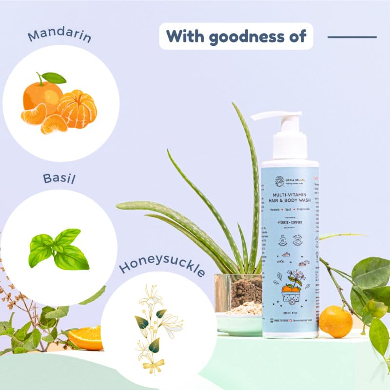 Little Rituals Baby Wash β Tear-Free Body & Hair Wash with HONEYSUCKLE, BASIL & MANDARIN | Gentle pH 5.5 Formula | Organic, Dermatologist-Tested, SWISS Technology (400ml) 2