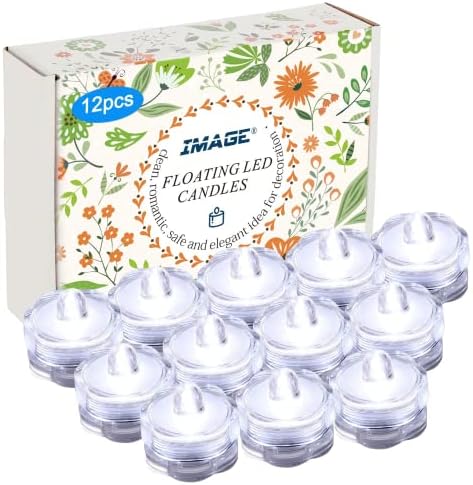 12 Warm White LED Submersible Tea Lights – Waterproof For Wedding & Decor