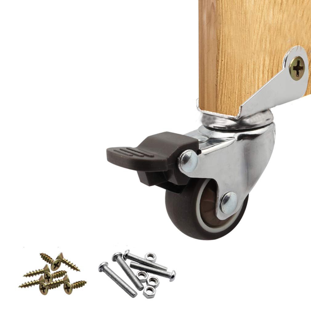 kółko przemysłowe, Kółka gumowe Uniwersalne kółka obrotowe z hamulcami Koło do cichego(1.5inch)