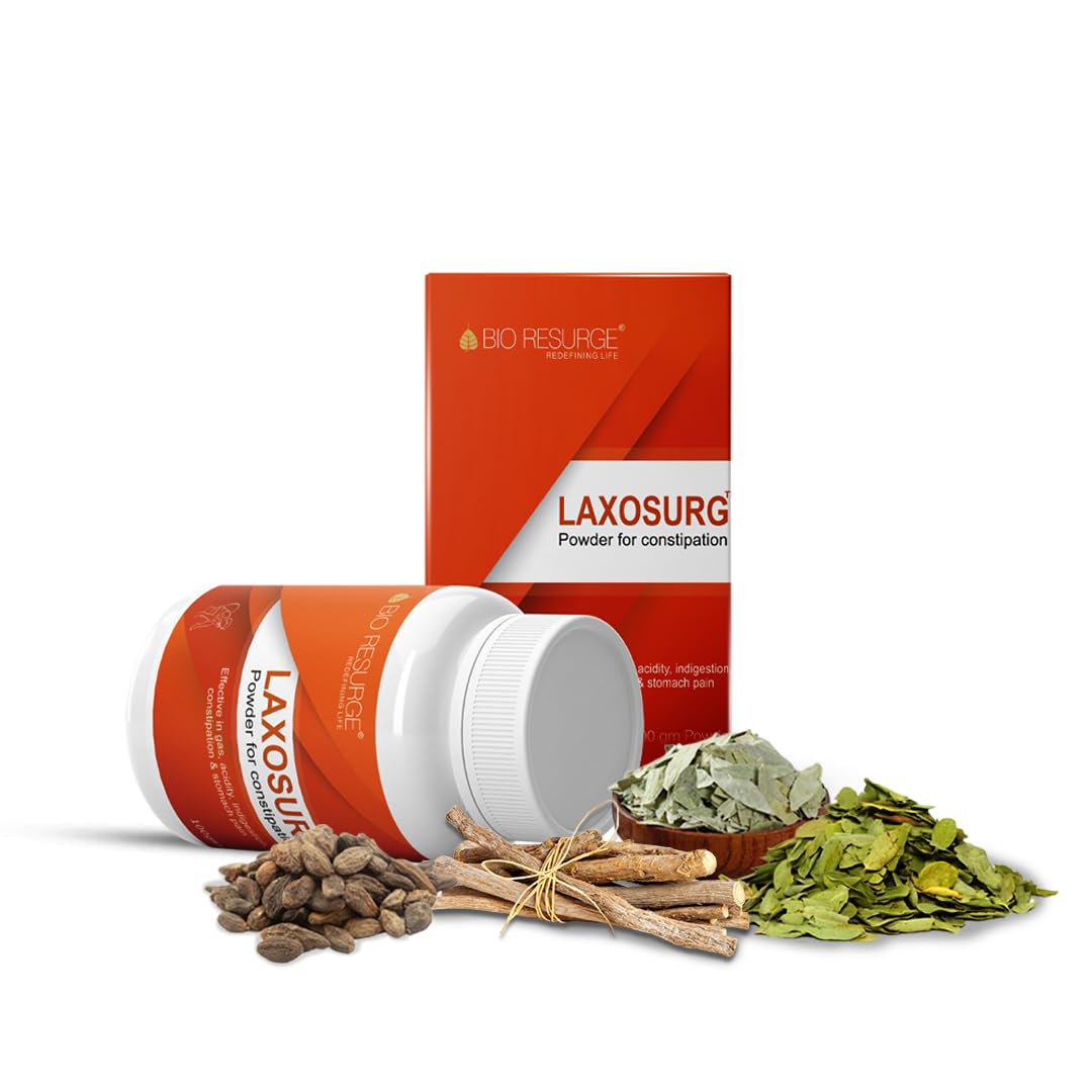 - Bio Resurge Laxosurg Powder| Natural Constipation Relief Powder | Herbal Laxative Formula | Gentle Digestive Support for Bowel Regularity | Fast-Acting, Non-Habit Forming | 100g | Pack of 1