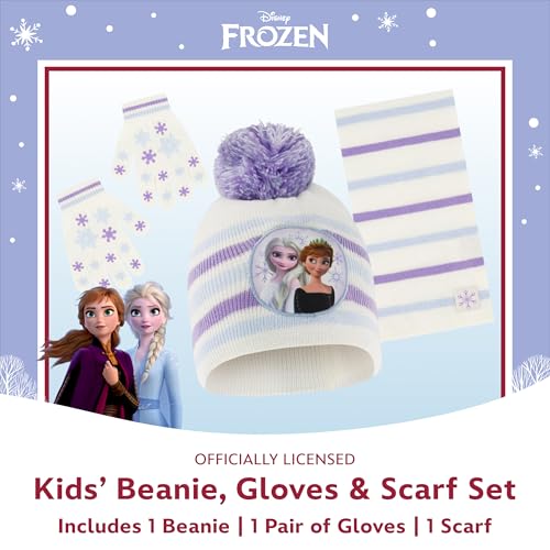 Disney Frozen Girls Toddler Winter, Scarf and Mittens 2-4 Or Frozen Elsa & Anna Hat, Scarves and Kids Gloves Sets 4-72