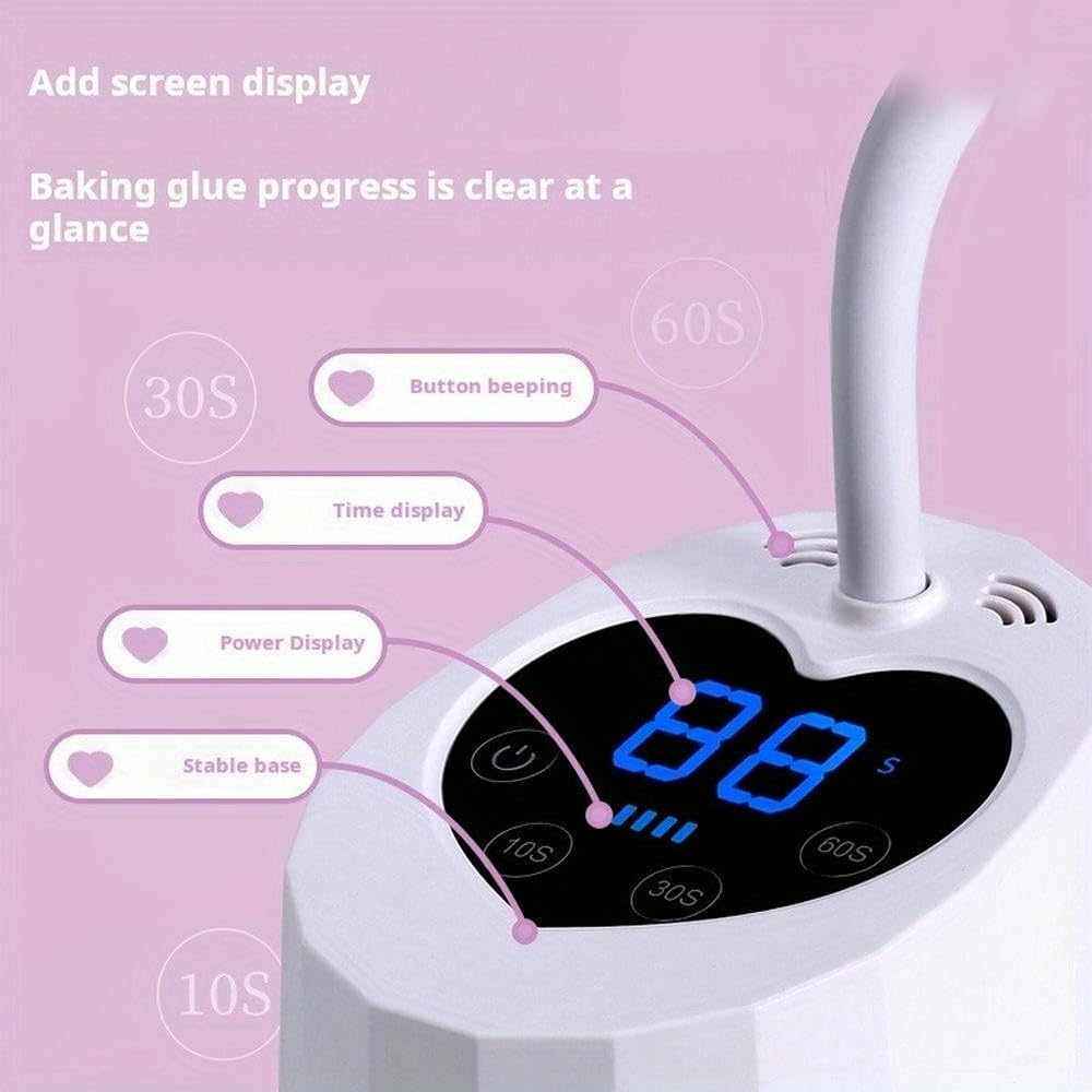 ZBDZSW 1 pz Lampada per Unghie da Tavolo Mini Lampada per polimerizzazione Rapida in Gel UV Lampada per Terapia della Luce induttiva per Estensioni delle Unghie (Bianco)