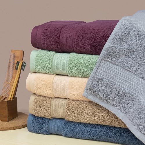Image of Plushwave Bath Towel, 100% Cotton Zero Twist Yarn, 620 GSM Soft & Extra Absorbent Plush Towel for Bathroom & Shower, Beige