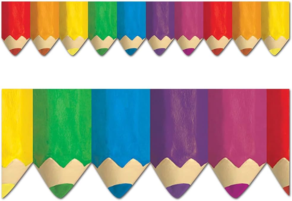 CTP Jumbo Color Pencils EZ Border for Classroom Bulletin Board Border for Classroom (Creative Teaching Press 10559), 48 ft per Package