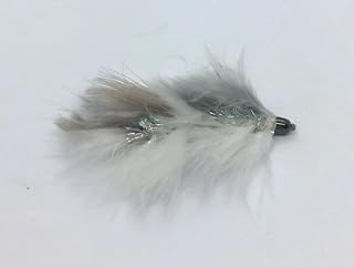 Barely Legal White/Grey Articulated Streamer- Size 2- Fishing Lures- 3 Pack- Strike Fly Company