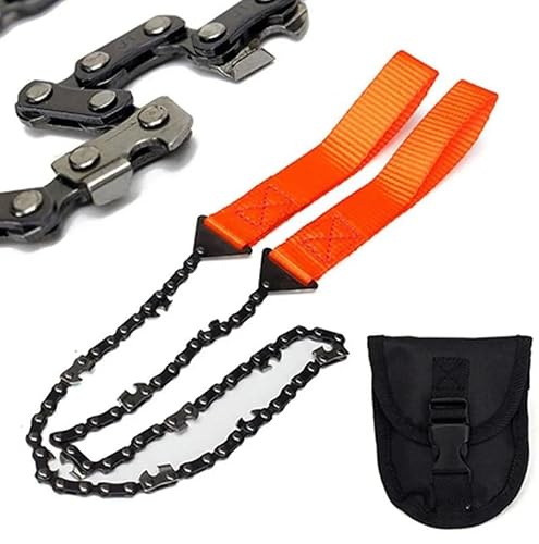 Generic Portable Survival Chain Saw with Nylon Handles and Carry Pouch