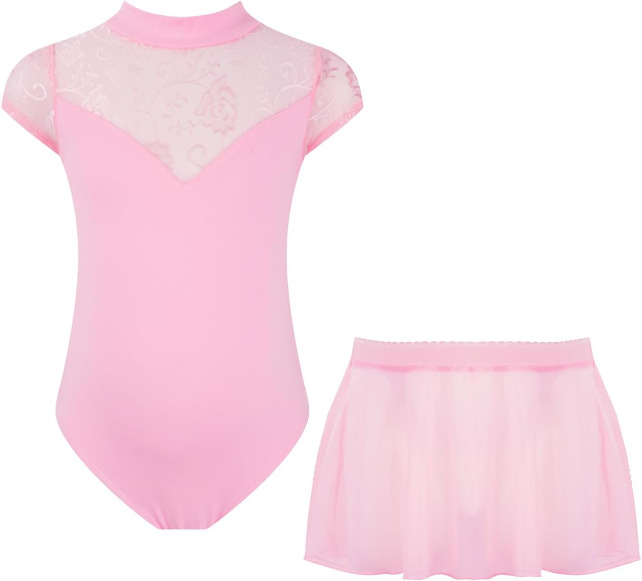 GogokidsBallet Leotards for Girls, 2 Pcs Toddler Hollow Back Dance Dress Outfit with Removable Skirt Combo