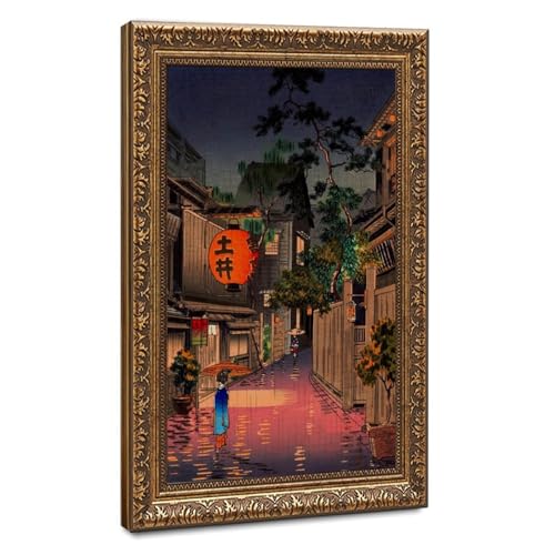 Impression sur toile Evening at Ushigome de Tsuchiya Koitsu - Cadre déco 30x45 cm