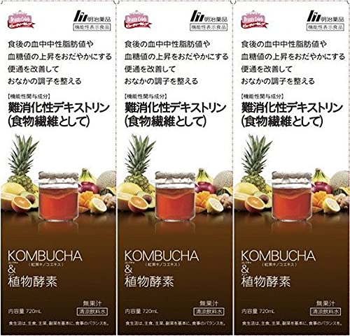 コンブチャ&amp;植物酵素　6本 明治薬品 コンブチャ KOMBUCHA & 植物酵素 720ml 6本