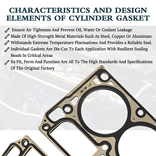 Image of 12589227 3-Layer Head Gaskets with Head Bolt for GM 6.0 V8 Chevy Express Silverado Suburban, GMC Savana Sierra Yukon XL 1500 2500 3500 Tahoe SSR, Cadillac Escalade ESV EXT, LQ4 LQ9 LS2 LZ1 LFA