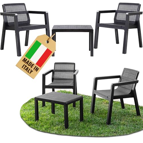 Ondis24 Riviera Balkonmöbel Set 3 teilig Gartenmöbel Lounge Set 2...