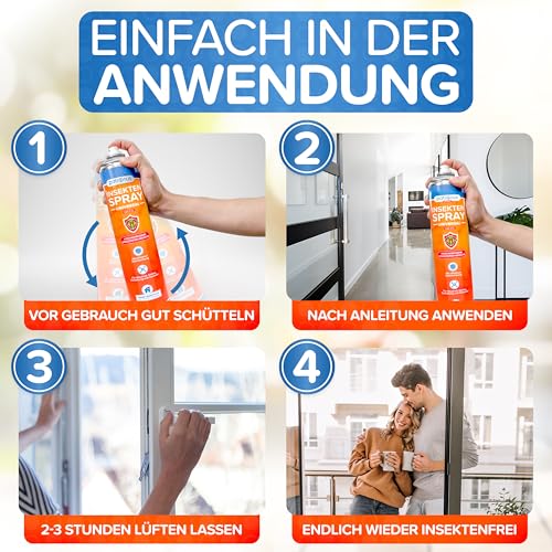 Patronus Insektenspray Universal für Wohnung mit Sofortschutz 2x 750 ml zur Abwehr von zahlreichen Insekten - Hochwirksames Ungeziefer-Spray mit dezentem Zitrusduft, Aus deutscher Produktion