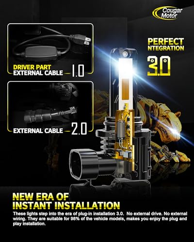Image of Cougar Motor 9006 Fog Bulbs, Non-Polarity Offroad Auxiliary Bulbs ATV UTV Quick Install Plug-N-Play, Pack of 2