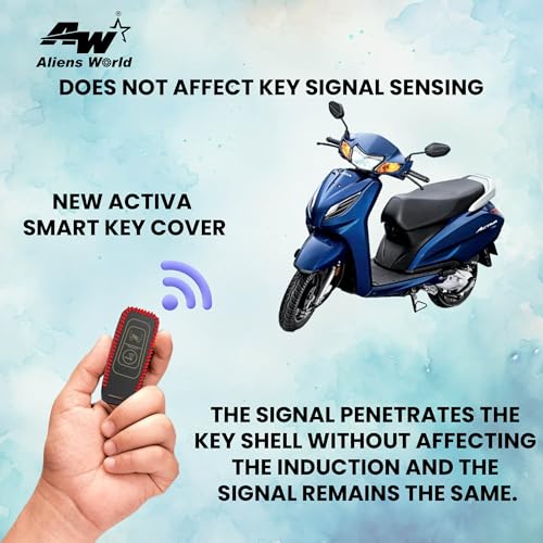 Image of Leather Key Cover Compatible for Honda Activa iSmart 6G (Black)