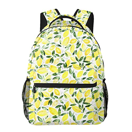 Vintage Watercolor Lemons Citrus Backpack Bookbag 16 inch Laptop Bag Shoulder Bag Casual Daypack for Teenager