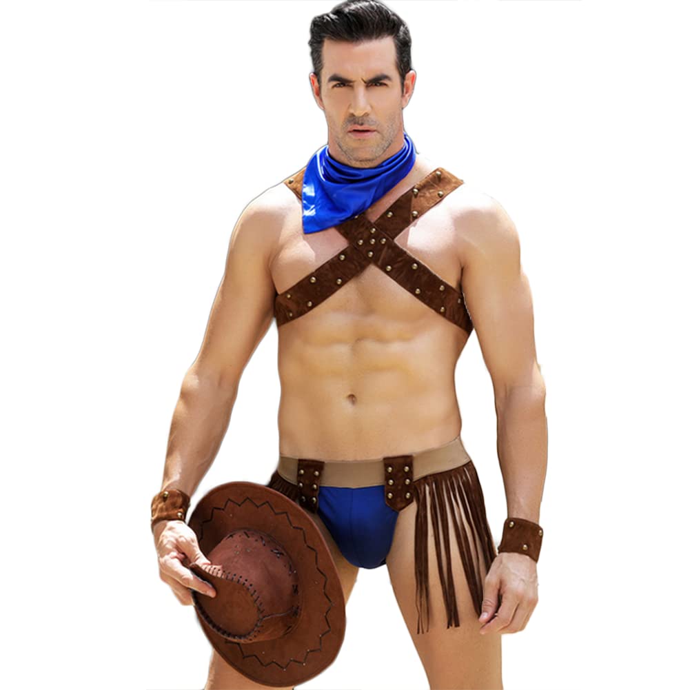 YDJD Mens Erotic lingerie Mankini Male Dancer Sexy Stripper Costume Accessories for Halloween, Bachelor Parties Cosplay Outfits