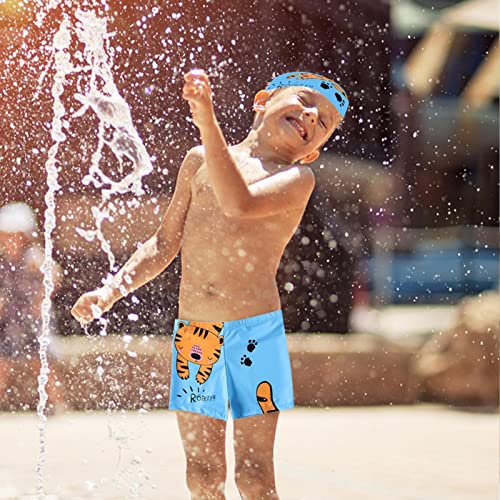 Swimming Trunks for Boys | Cute Swimwear Swimsuit Set with a Hat - Toddler Boys Adjustable Swimwear