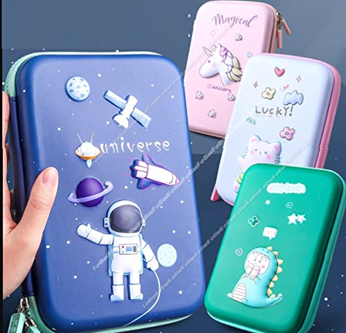 Image of FunBlast Pencil Pouch For Kids - Multi-Purpose Zipper Pencil Case, Pencil Box For Boys, Pen & Pencil Pouch Bag, Stationary Organizer For Kids, 3D Hardtop Eva Canvas Pencil Case (Cat, Multicolor)