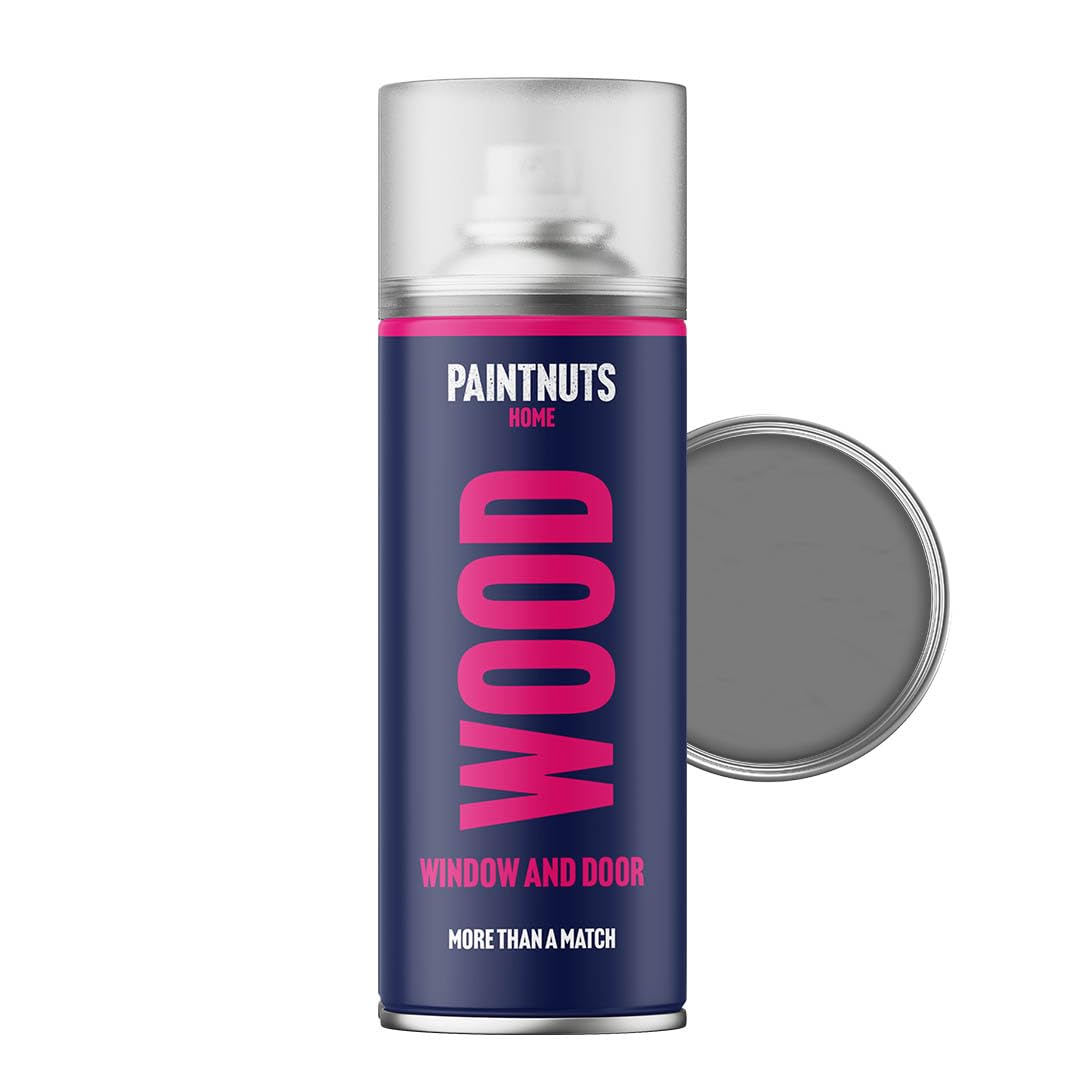 Paintnuts Dusty Grey Wood Window & Door Paint - Ral-7037 - Gloss 400Ml Spray Can