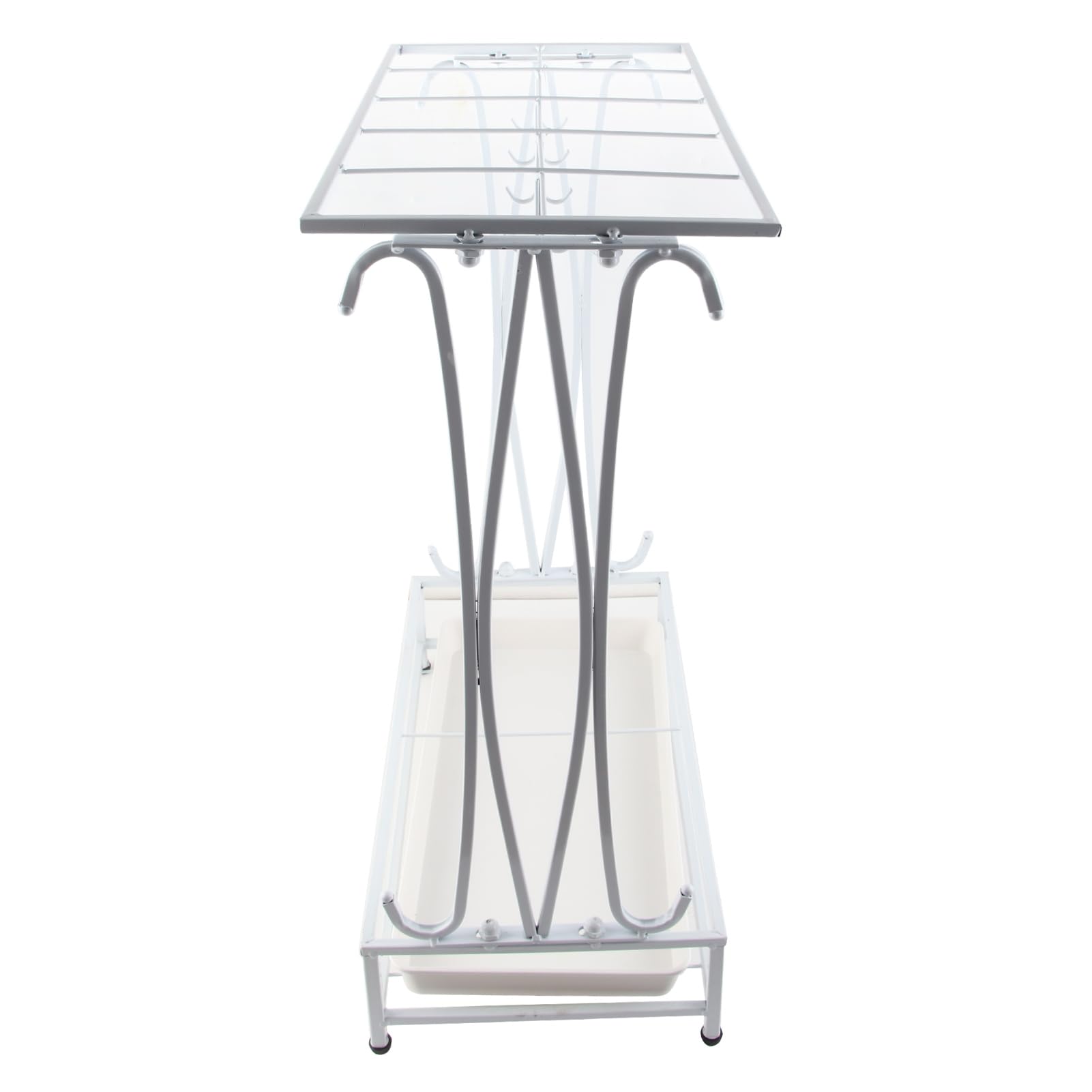 Portaombrelli in Ferro, Supporto Ombrelli con Vaschetta (WHITE)