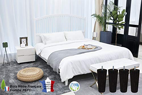 Margot 3700527846972 Cottage Conique Set of 4 Bed Base Feet, Wenge Wood, Height 15 cm, 5,5 x 5,5 x 15 cm - Image 3