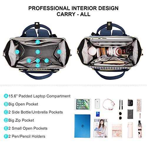 LOVEVOOK Laptop Rucksack Damen, Schulrucksack Mädchen Teenager mit 15,6 Zoll Laptopfach, Wasserdicht Rucksäcke 20L mit USB Ladeanschluss, für Schule Lehrer Uni Student - Image 4