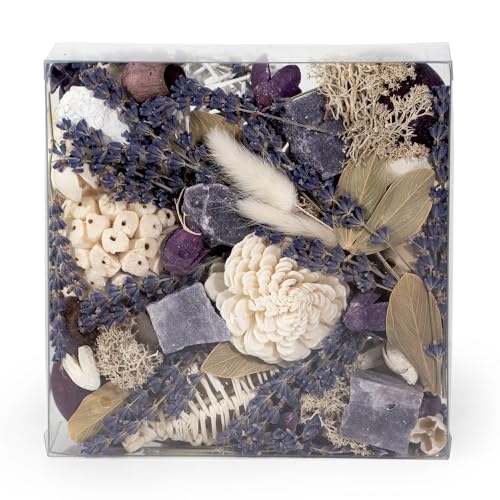 La Mejor Selección de Popurrís Top 10. 39 ANDALUCA Maison Box - Florero decorativo con aroma de popurrí y relleno de tazón para decoración del hogar (cuarzo lavanda)