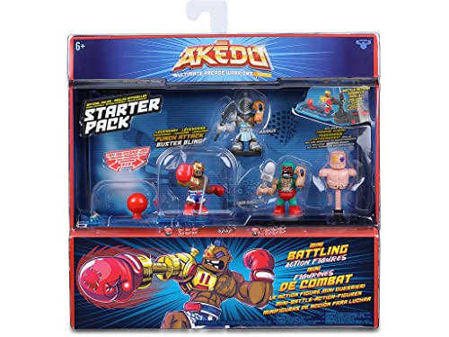 Famosa Figura Akedo Pack de Inicio con 3 Guerreros, una Pieza de Entrenamiento y un Mando de Control, Multicolor