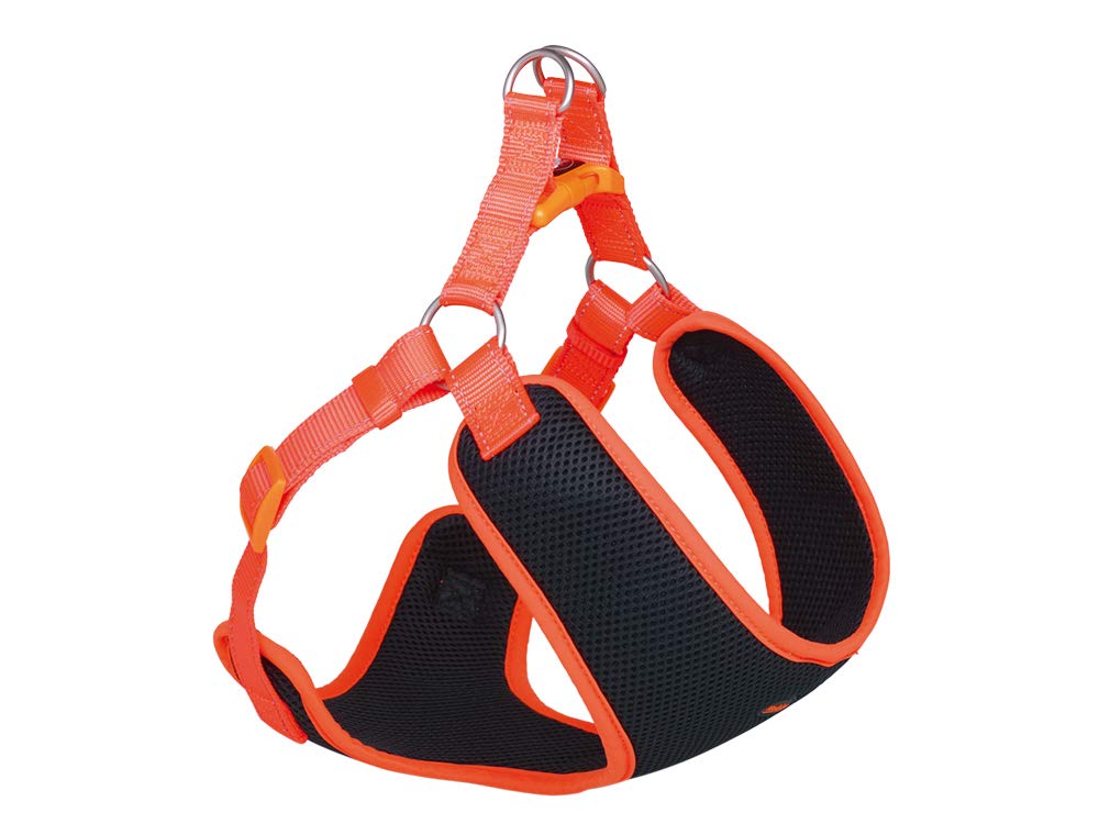 Nobby Harness Black Mesh Reflect Orange Length 28-33 cm + 32 cm Width 10 mm